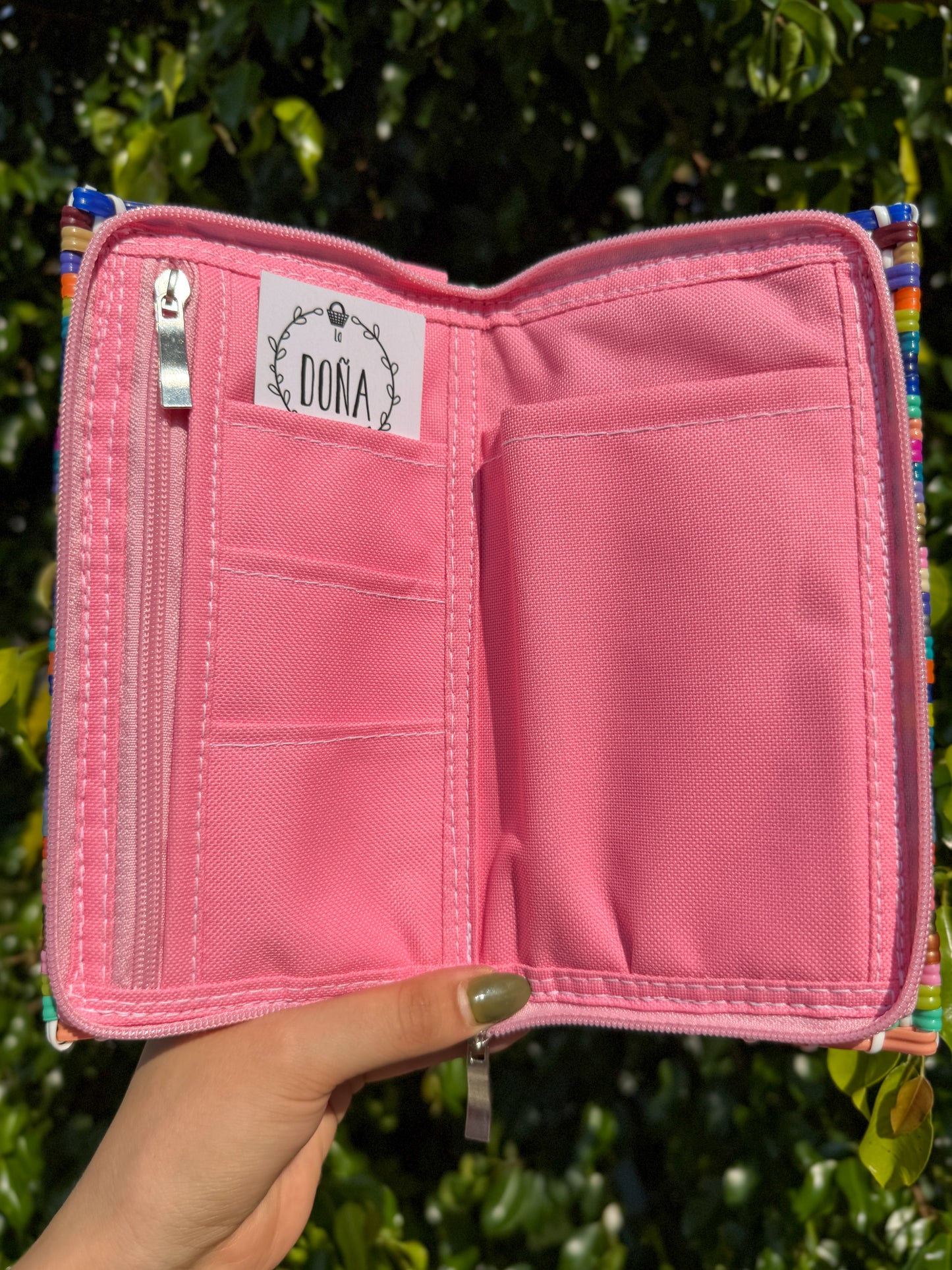 Cartera porta celular 📲 confeti rosa🎊