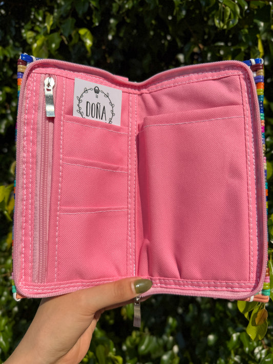 Cartera porta celular 📲 confeti rosa🎊
