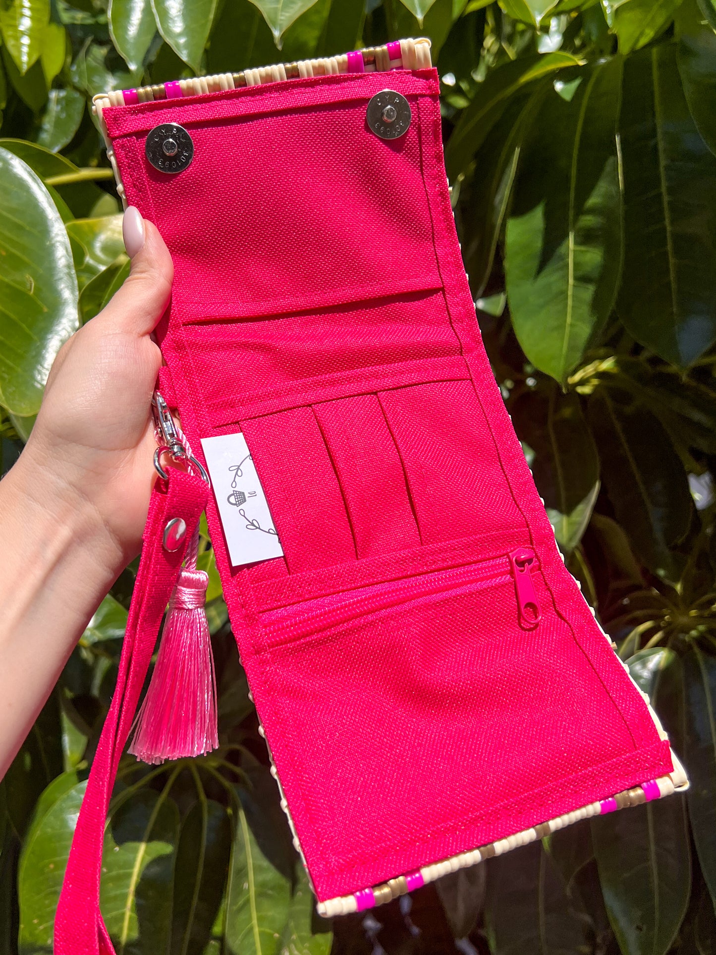 Cartera mini cream fucsia🩷