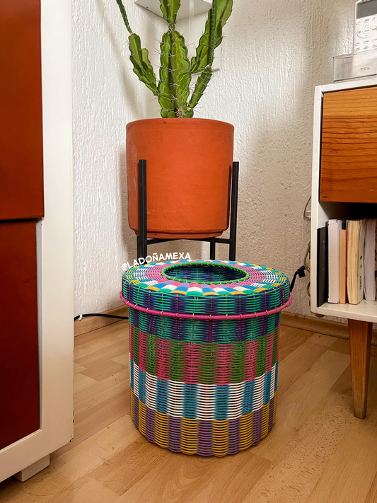 Bote de basura artesanal colores pastel🎀