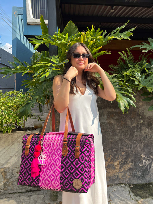 Lonchero Hortensia XL huichol rombos💖