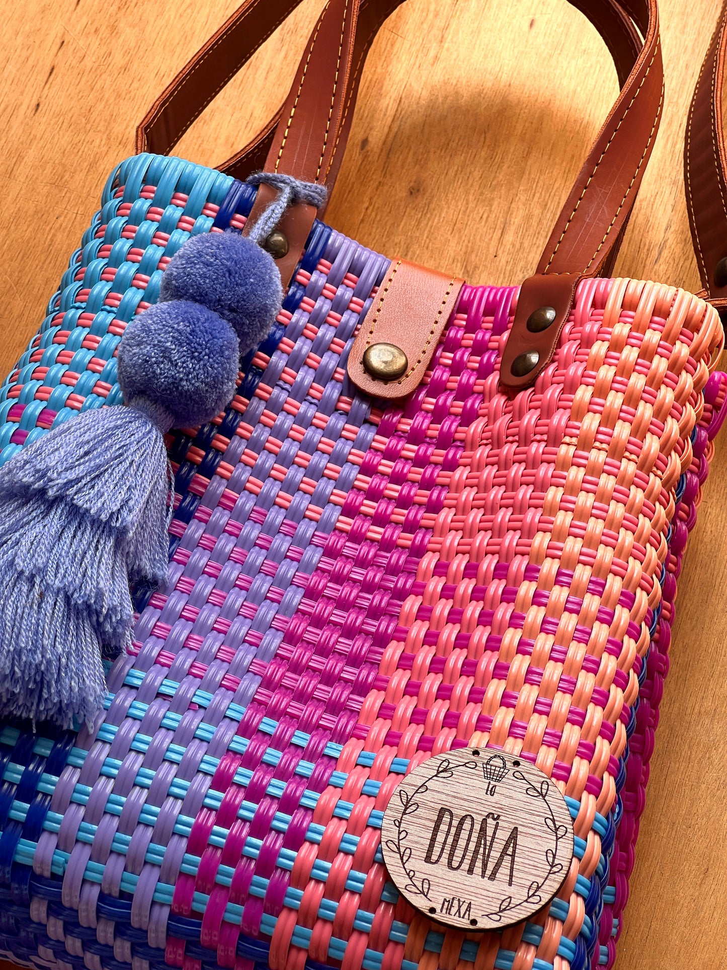 Tote bag con correa pastel colores🩷🩵💜