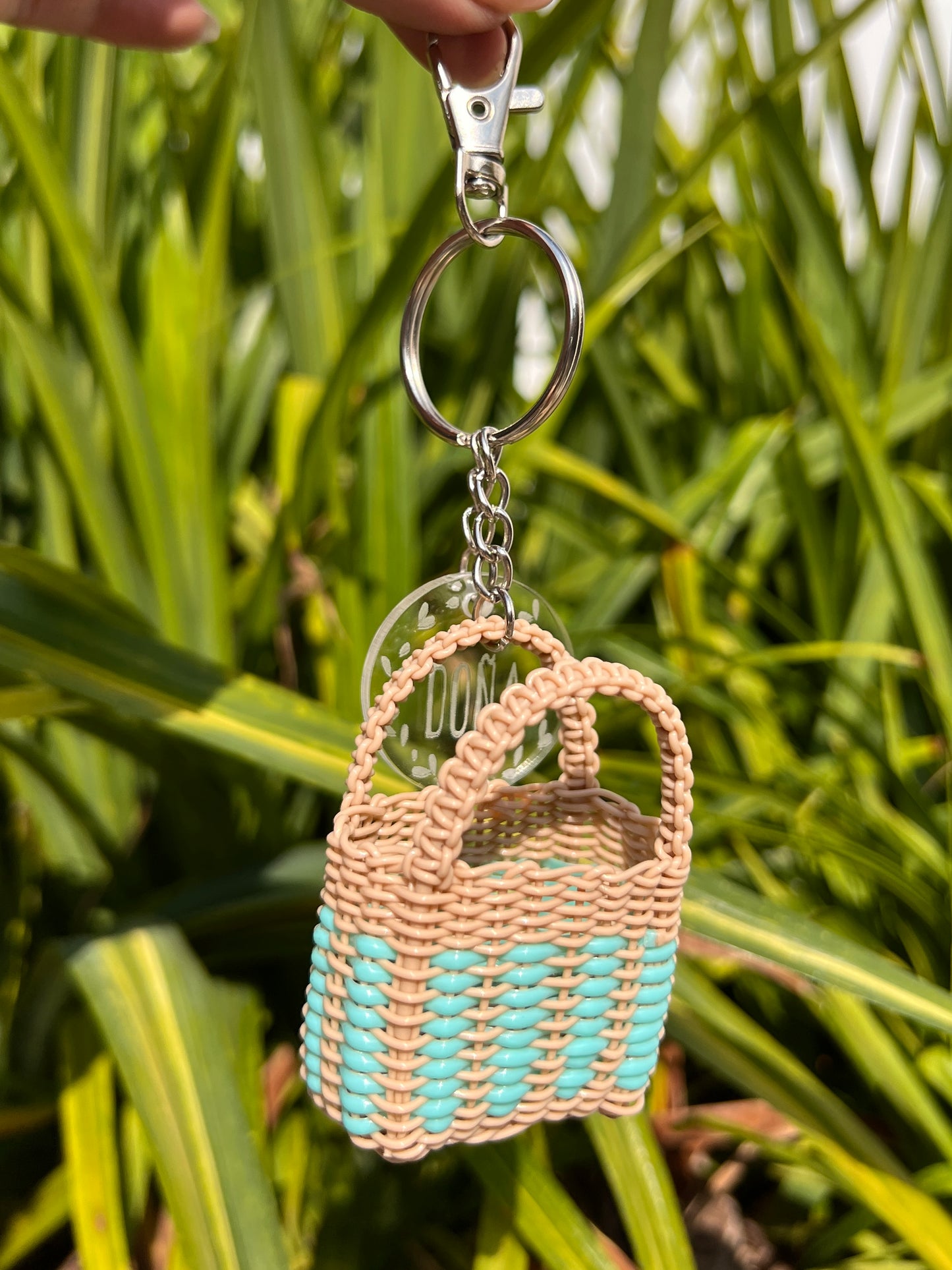 Llavero jumbo de bolsa capuchino y aqua🩵