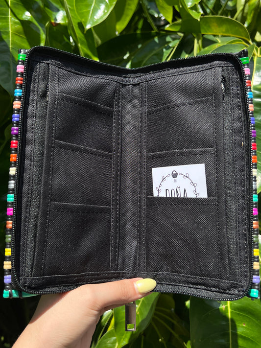 Cartera con cierre negra line colors