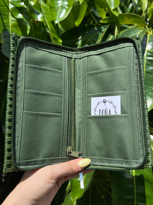 Cartera con cierre olivo🍃