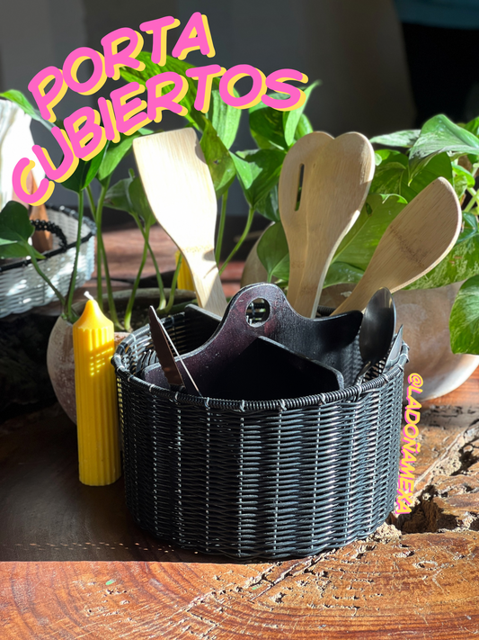 Porta cubiertos negro 🍴🖤