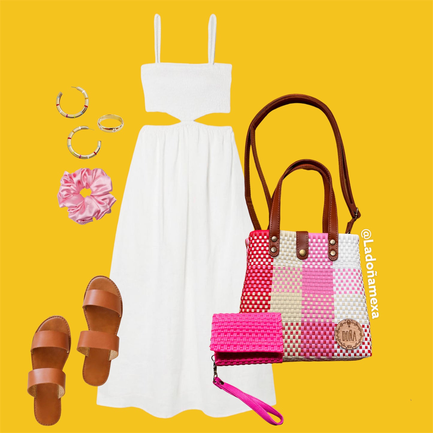 Tote Bag con correa fresas con crema🍓