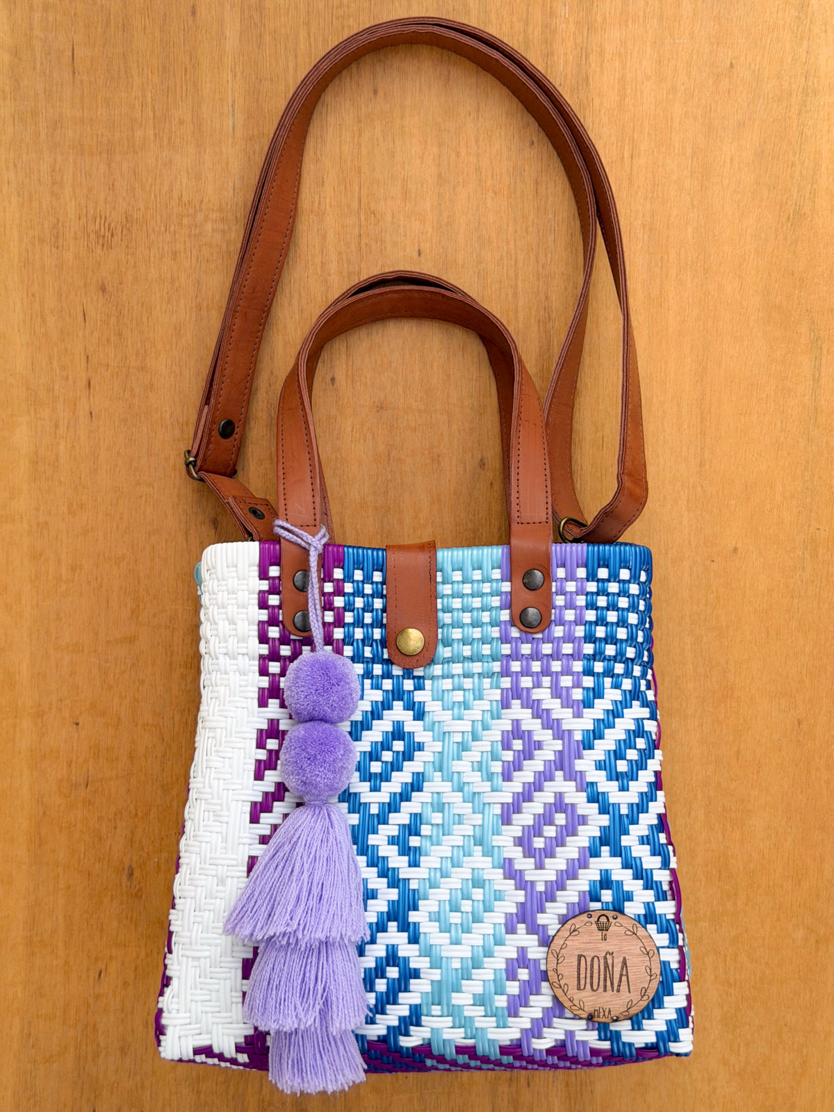 Tote bag con correa Xochitl🩵