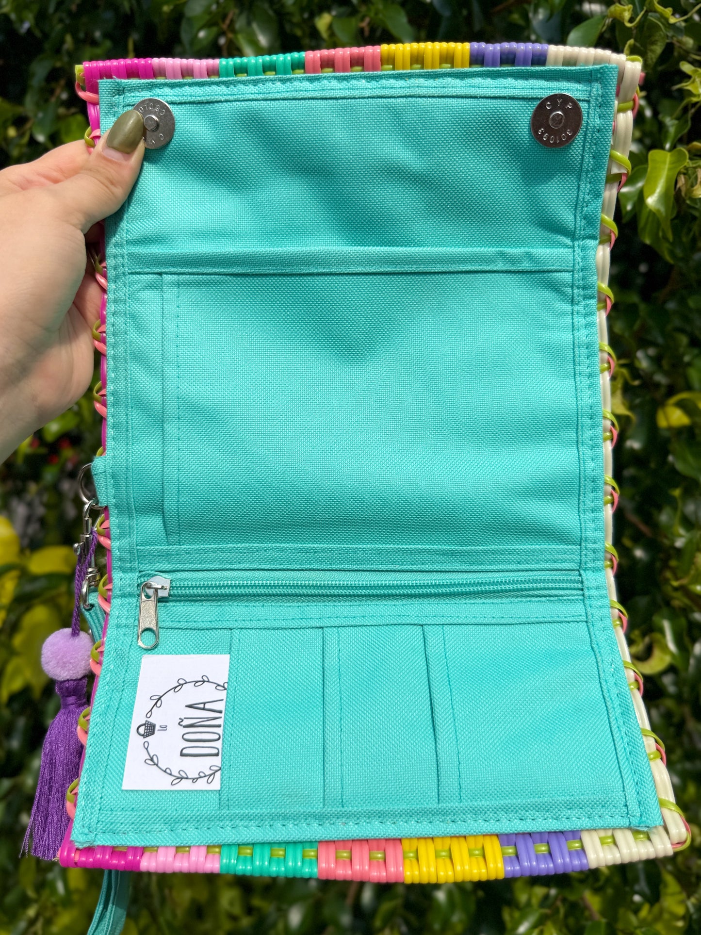 Cartera broches porta celular aqua colors⭐️
