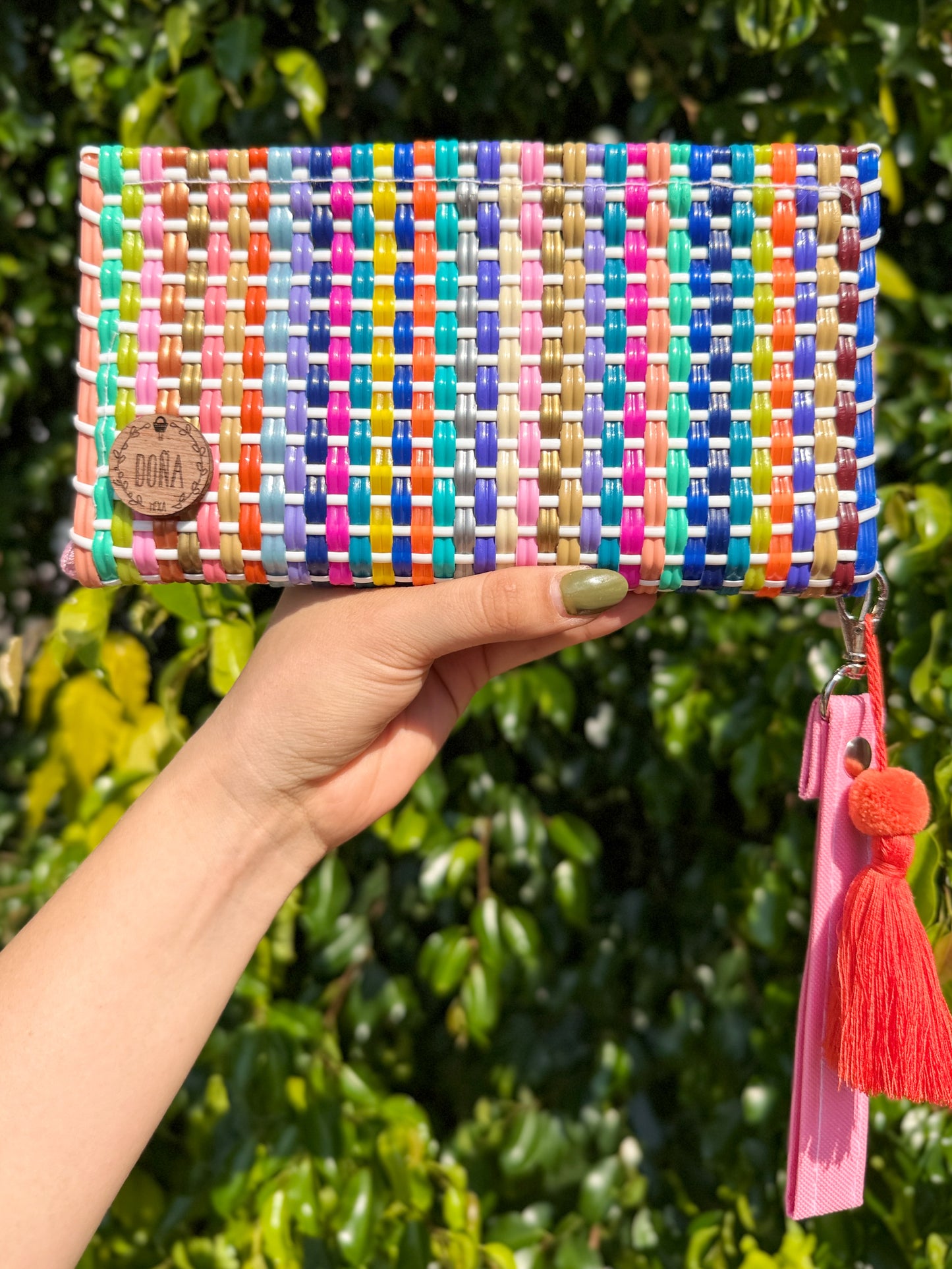 Cartera porta celular 📲 confeti rosa🎊