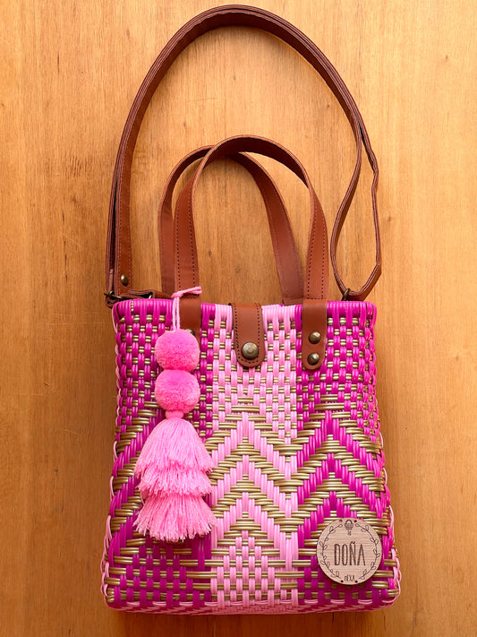 Tote Bag con correa hot rosas💖🔥