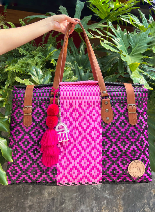 Lonchero Hortensia XL huichol rombos💖