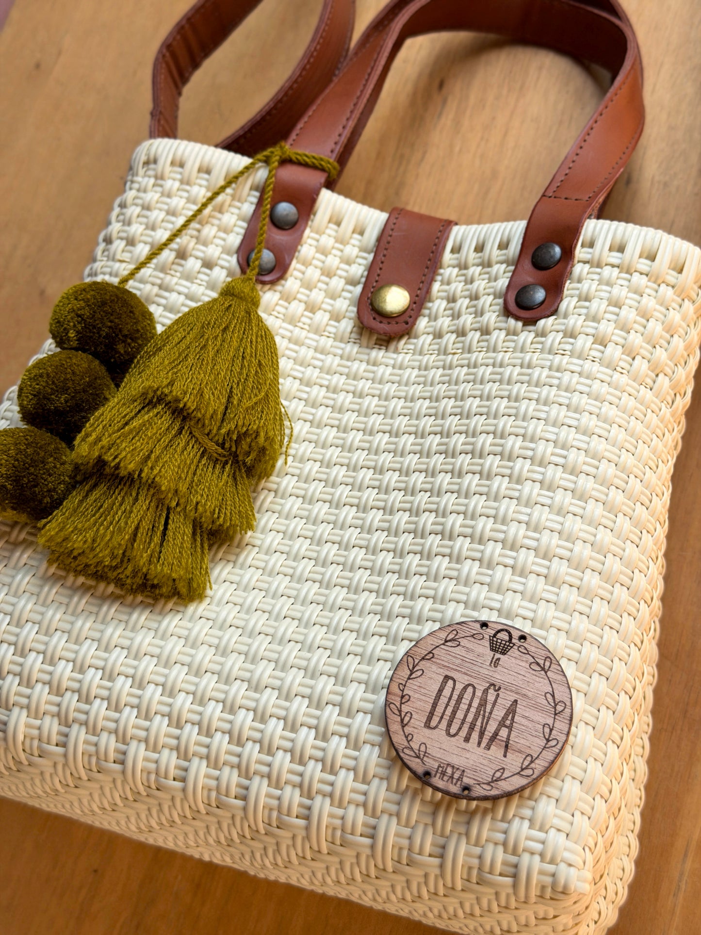 Tote Bag con correa crema✨