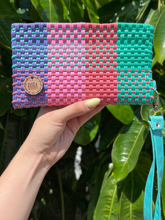 Cartera con cierre colores pastel🩵