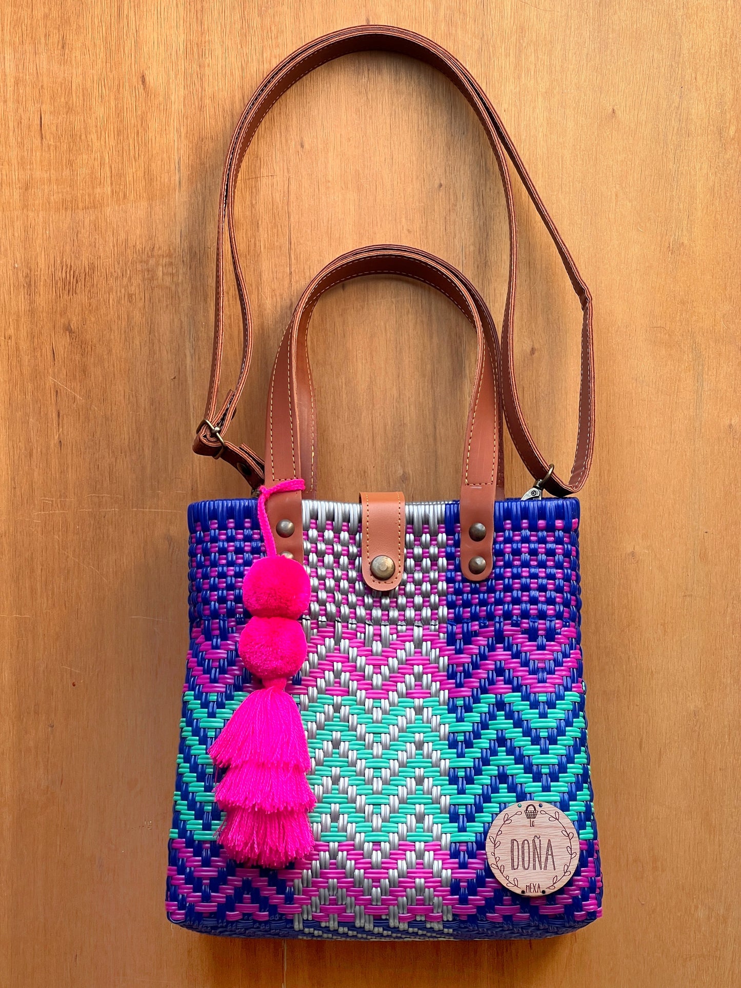 Tote bag con correa more more blue💙💖
