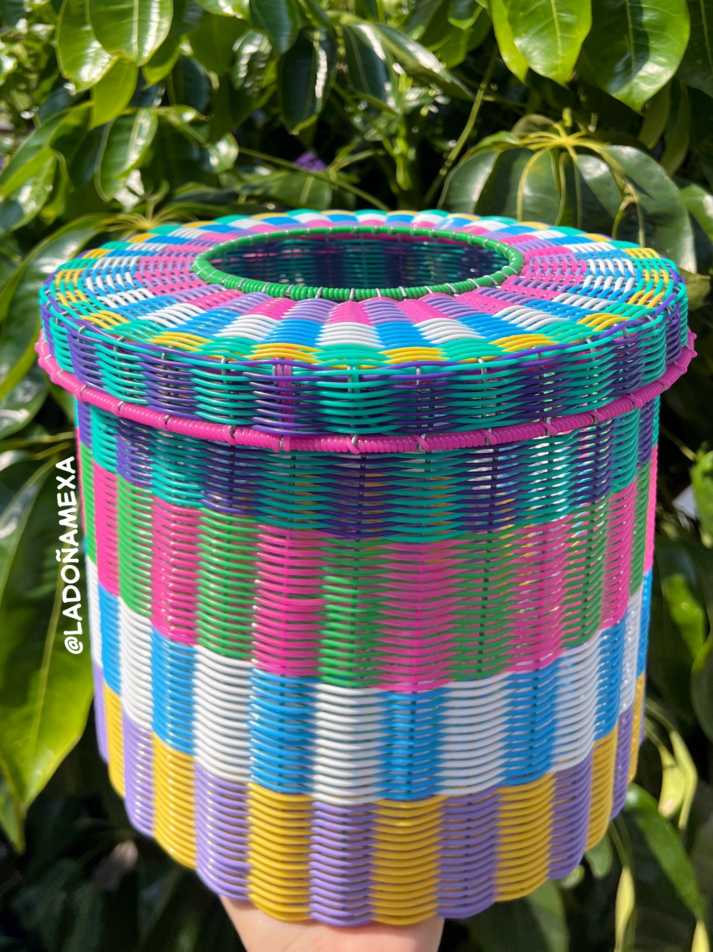 Bote de basura artesanal colores pastel🎀