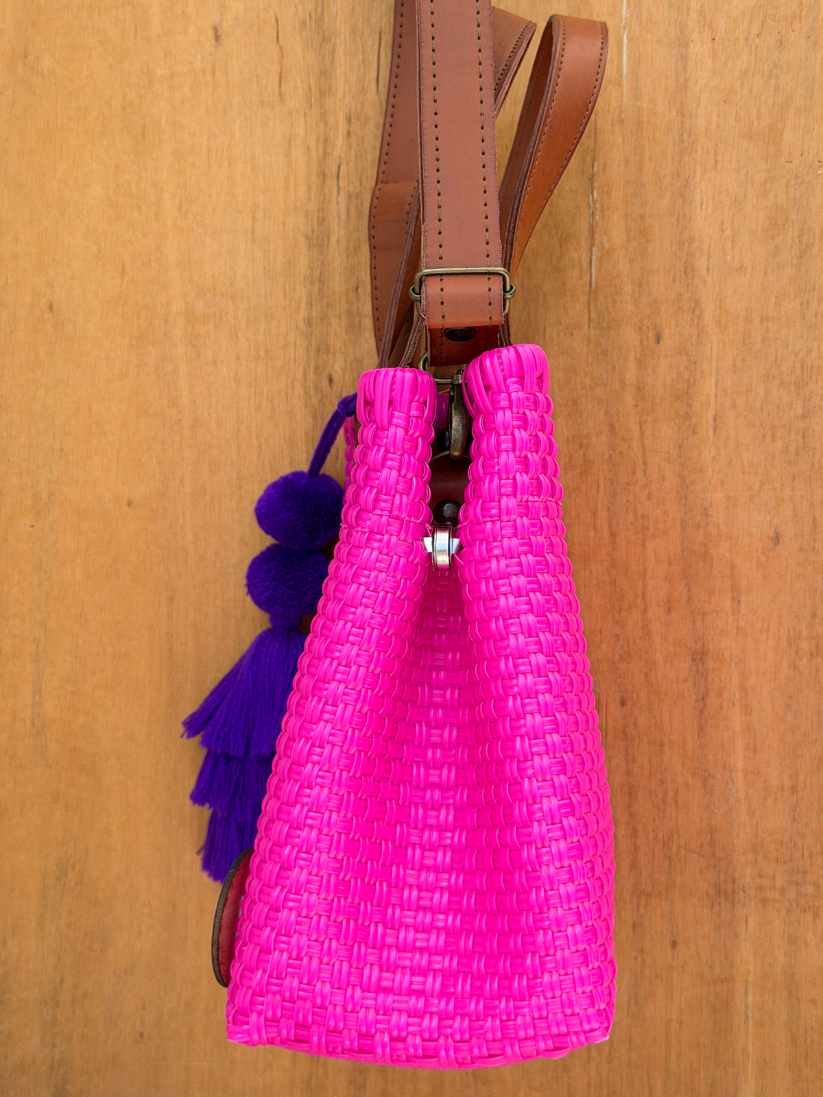 Tote bag con correa rosa mex🩷