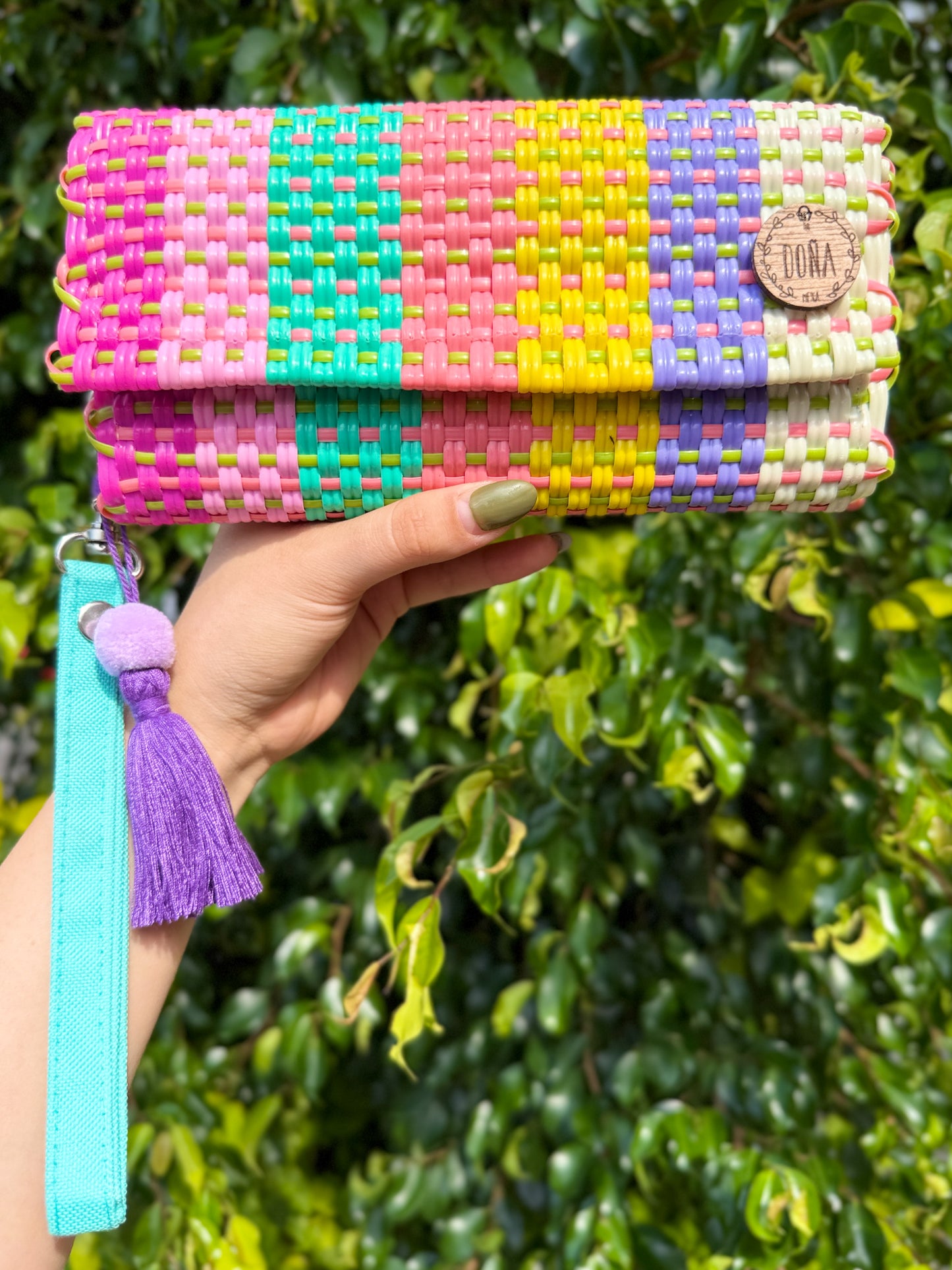 Cartera broches porta celular aqua colors⭐️