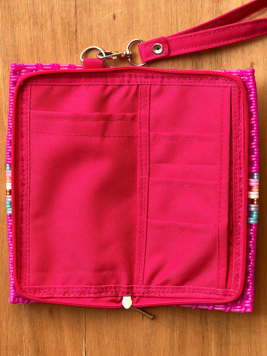 Cartera porta celular 📲 fucsia colors metal🎀🩵