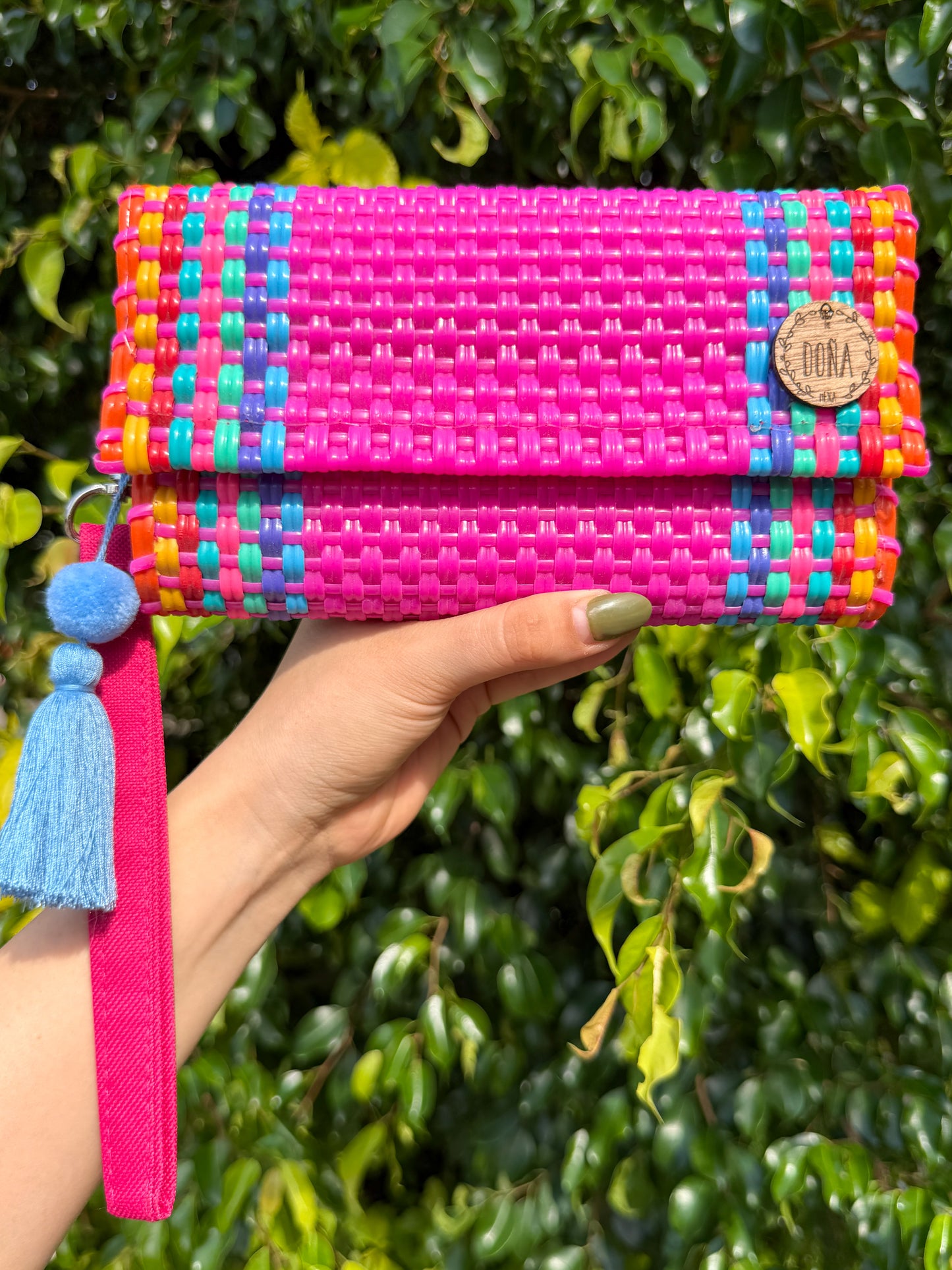 Cartera broches porta celular fiesta rosa 🩷