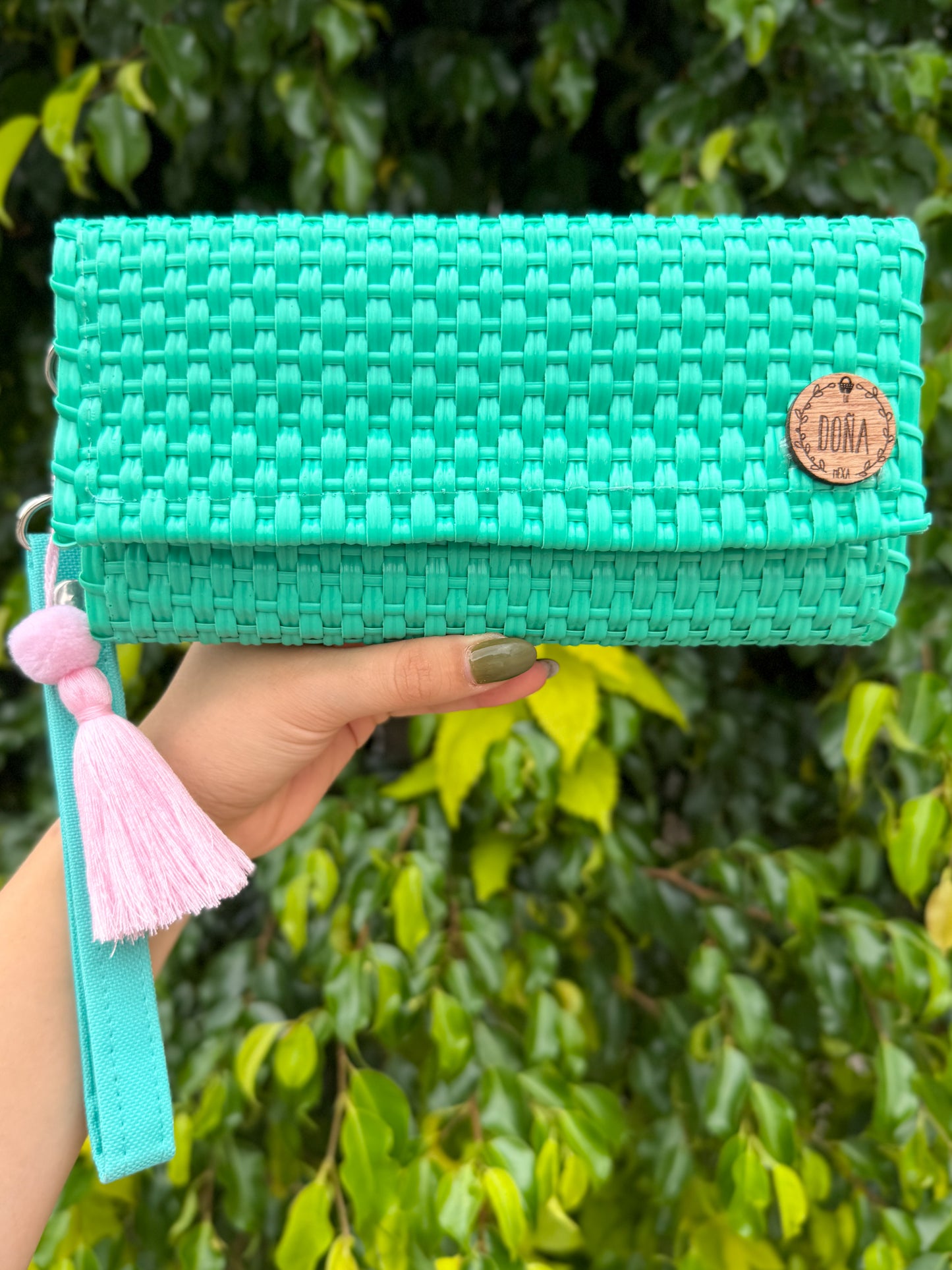Cartera con broches aqua🩵