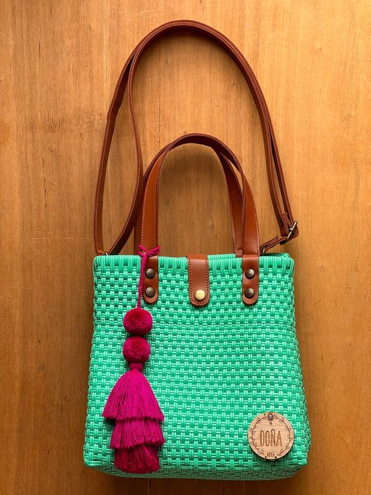 Tote bag con correa aqua🐠